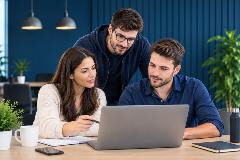 MaxAi Technologies team collaborating on a client project